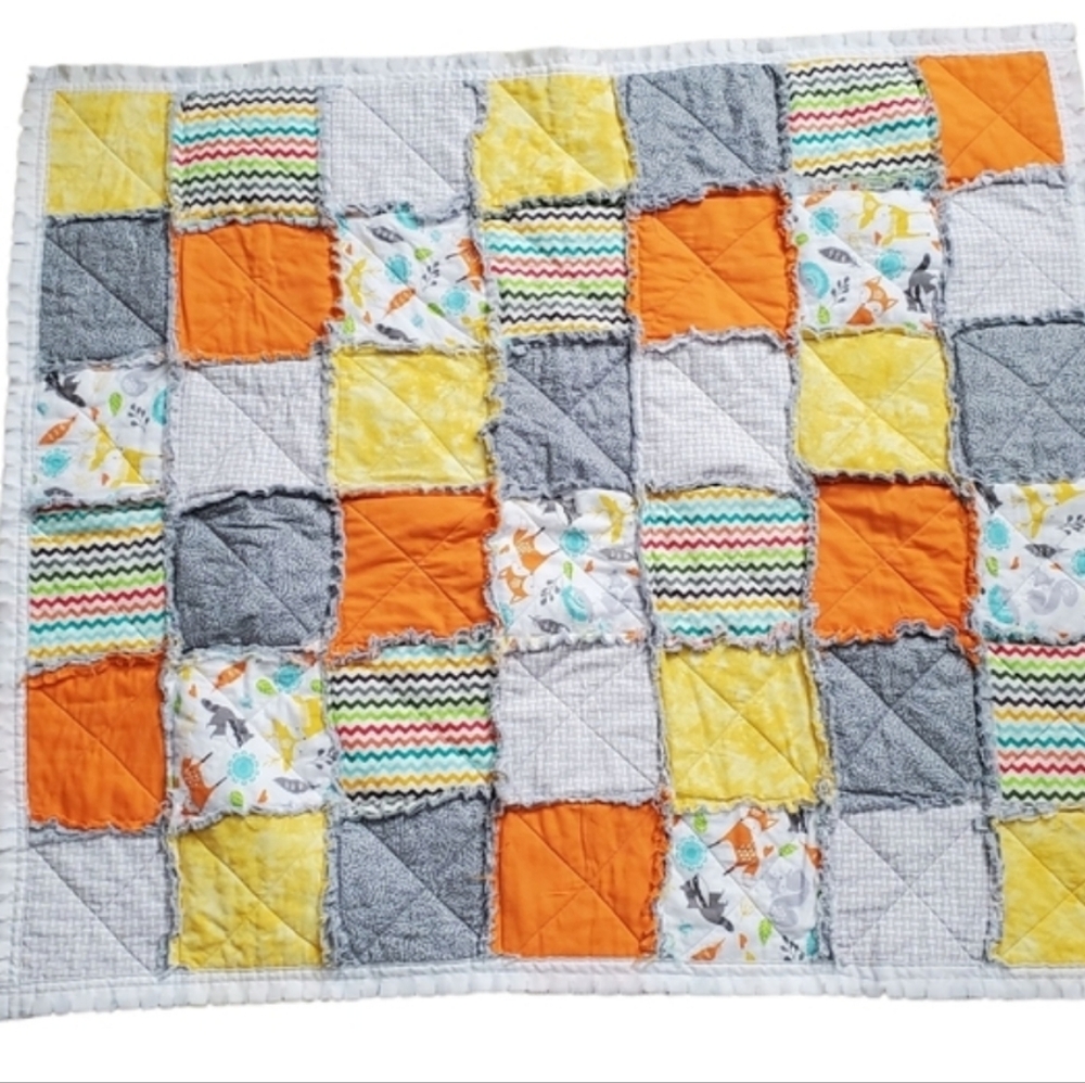 New Homemade Colorful Baby Boy Rag Quilt